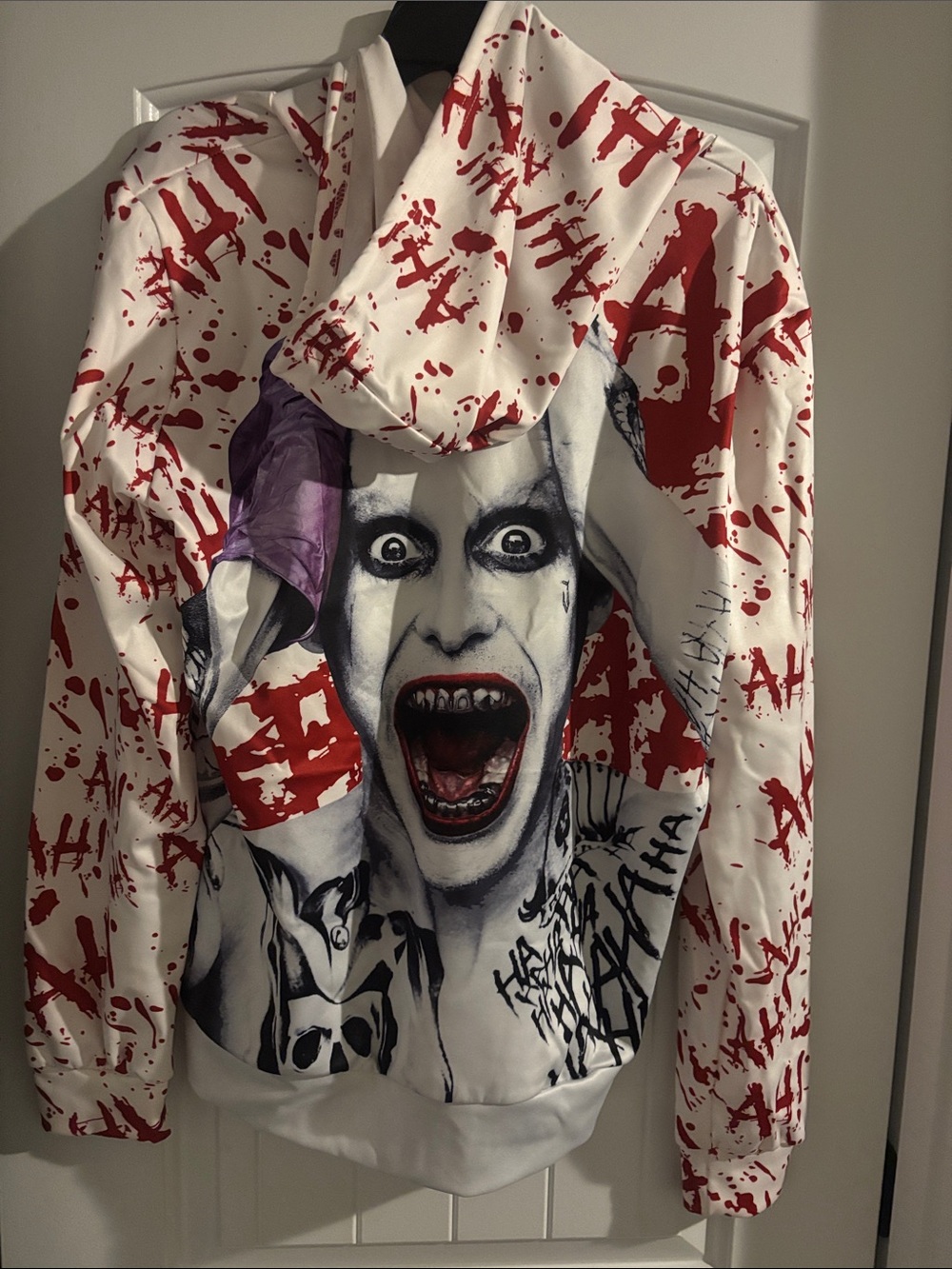 DC Comics White Red Joker Graphic Hoodie